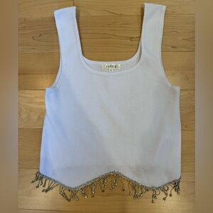 Ever B white bedazzle tank